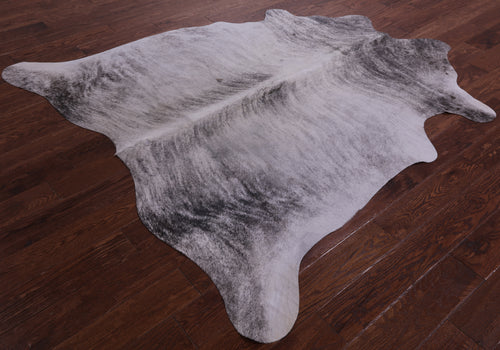Grey Brindle Natural Cowhide Rug - Large 6' 7