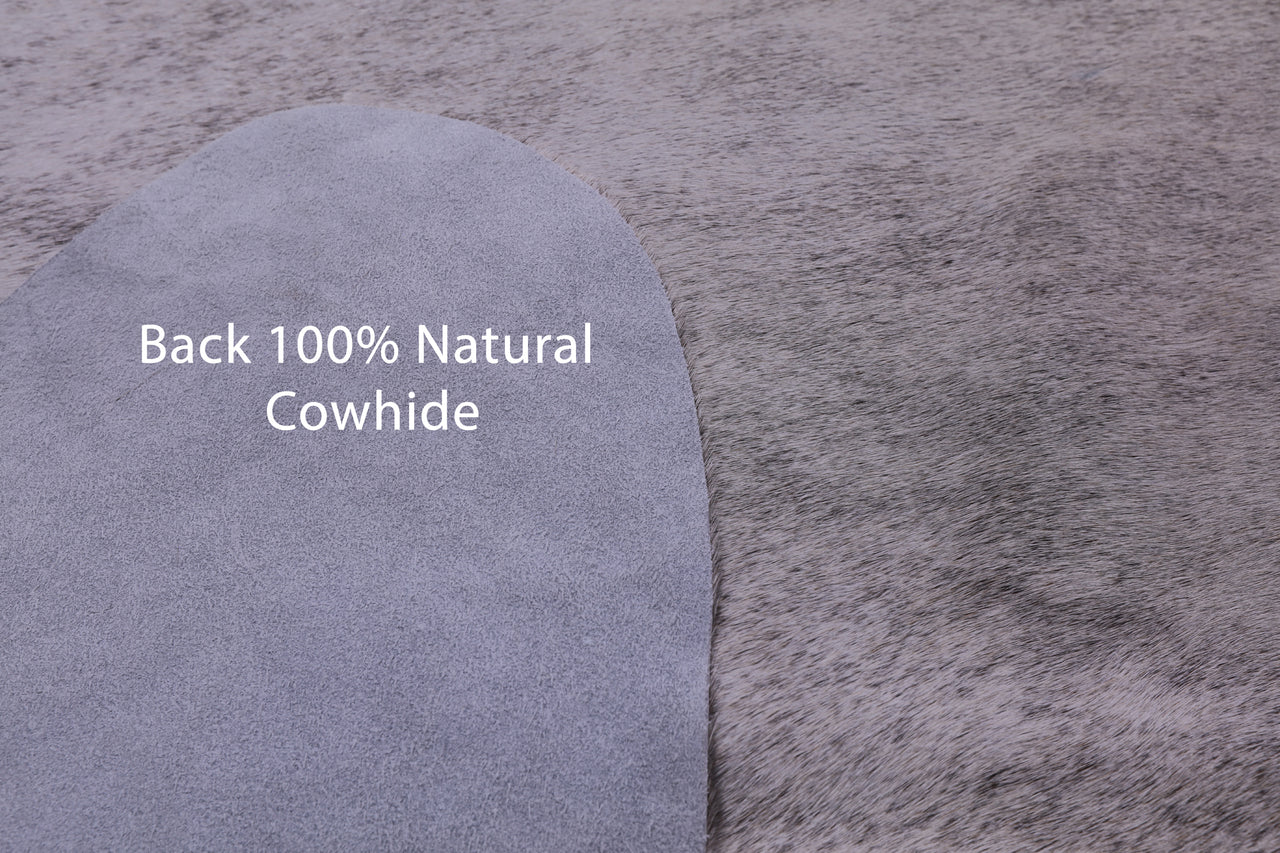 Grey Brindle Natural Cowhide Rug - Large 6' 7"H x 6' 3"W