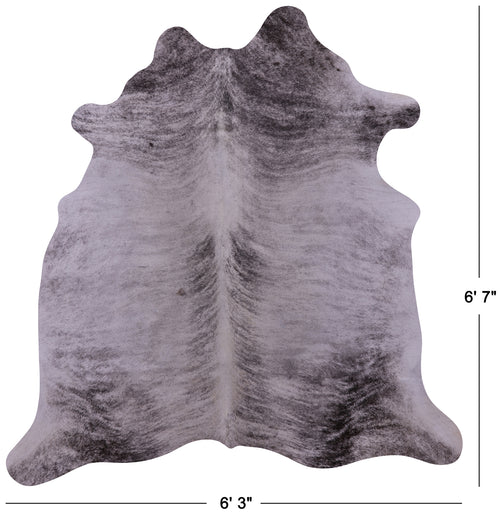 Grey Brindle Natural Cowhide Rug - Large 6' 7