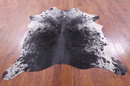 Black Salt & Pepper Natural Cowhide Rug - Large 6' 6