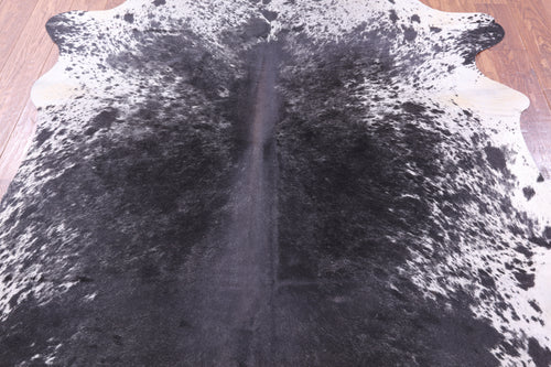 Black Salt & Pepper Natural Cowhide Rug - Large 6' 6