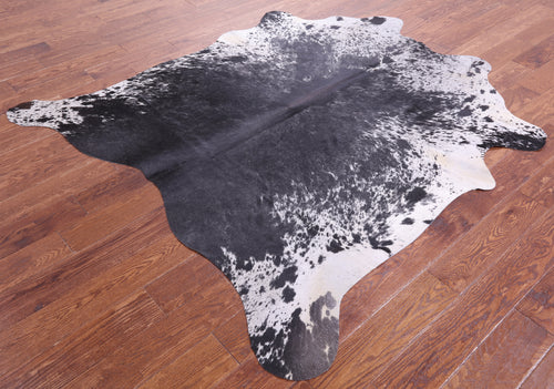 Black Salt & Pepper Natural Cowhide Rug - Large 6' 6