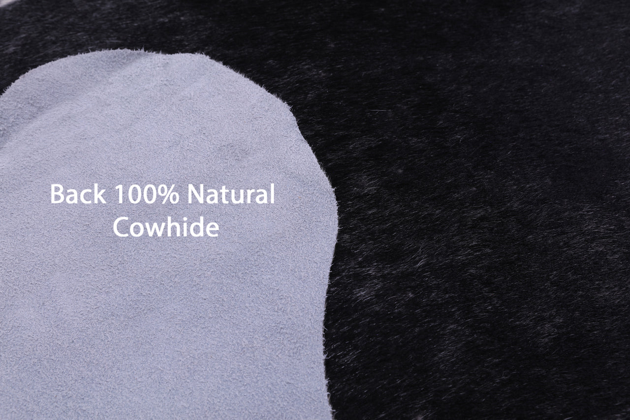 Black Salt & Pepper Natural Cowhide Rug - Large 6' 6"H x 5' 8"W