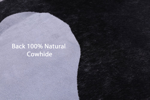 Black Salt & Pepper Natural Cowhide Rug - Large 6' 6