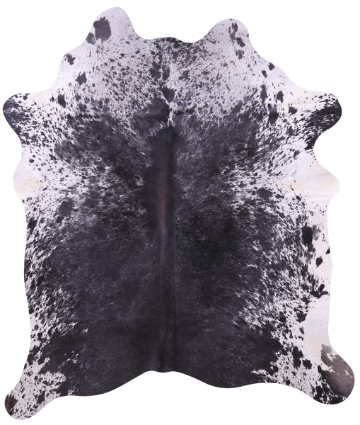 Black Salt & Pepper Natural Cowhide Rug - Large 6' 6"H x 5' 8"W