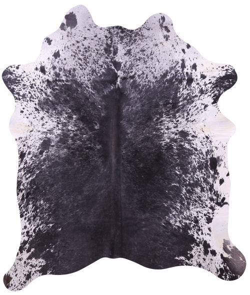 Black Salt & Pepper Natural Cowhide Rug - Large 6' 6
