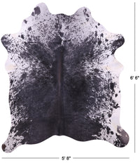 Thumbnail for Black Salt & Pepper Natural Cowhide Rug - Large 6' 6