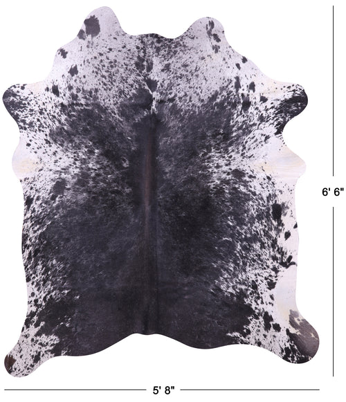 Black Salt & Pepper Natural Cowhide Rug - Large 6' 6