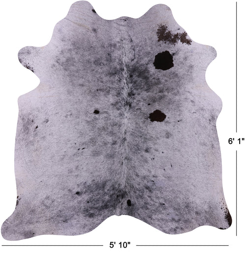 Black Salt & Pepper Natural Cowhide Rug - Medium 6' 1