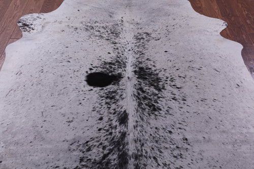 Black Salt & Pepper Natural Cowhide Rug - Large 6' 7