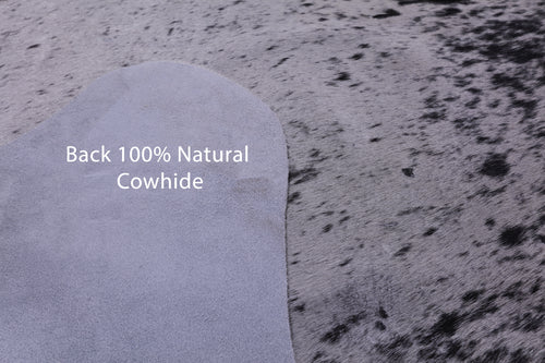 Black Salt & Pepper Natural Cowhide Rug - Large 6' 7