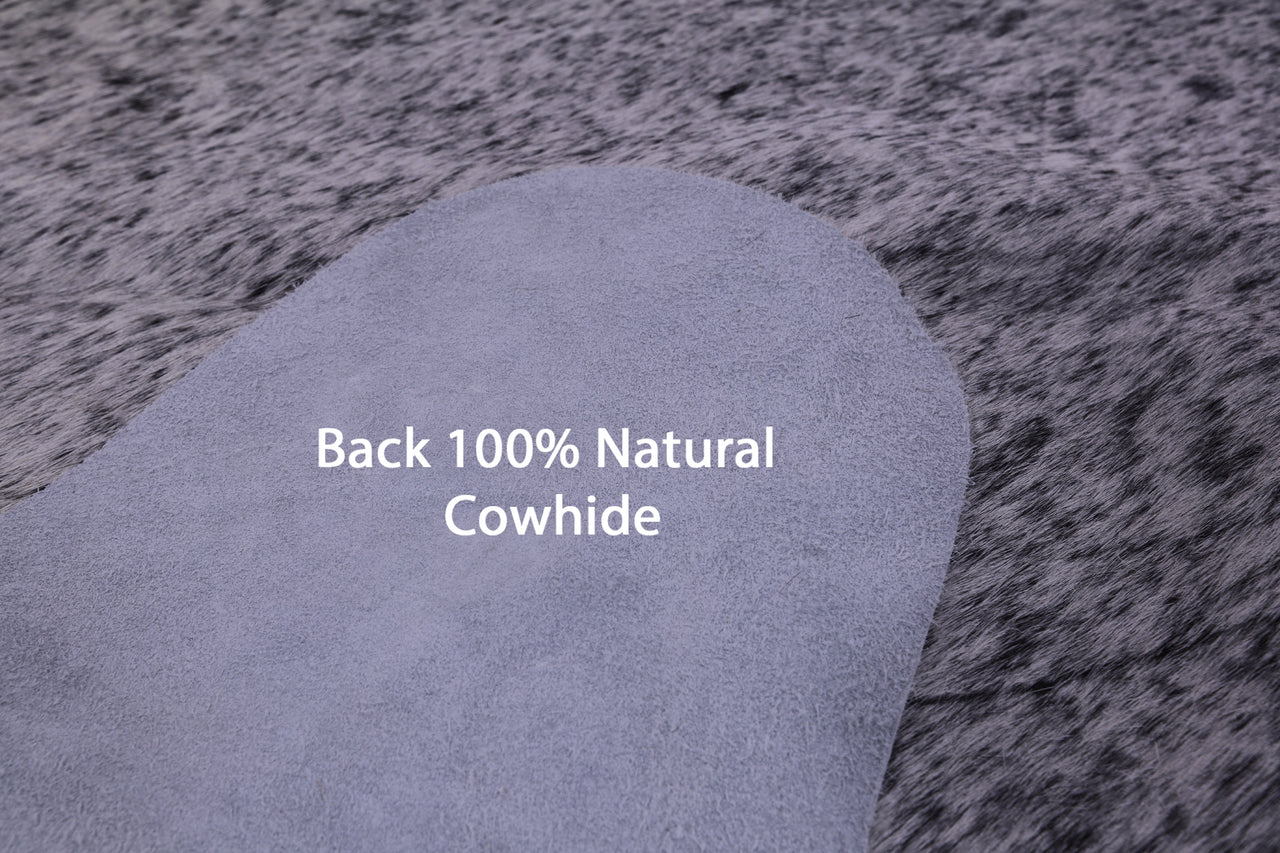 Black Salt & Pepper Natural Cowhide Rug - Large 6' 9"H x 5' 9"W