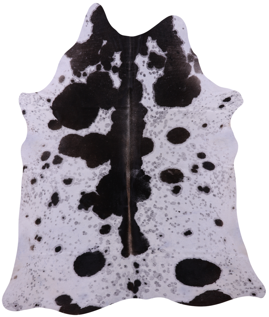Brown Salt & Pepper Natural Cowhide Rug - X-Large 7' 0"H x 6' 1"W