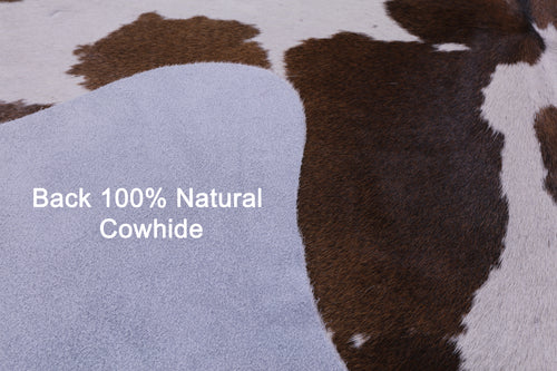 Brown & White Natural Cowhide Rug - Medium 5' 9