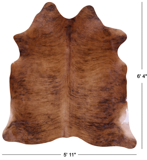 Brindle Natural Brown Cowhide Rug - Large 6' 4