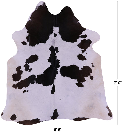 Brown & White Natural Cowhide Rug - X-Large 7' 0