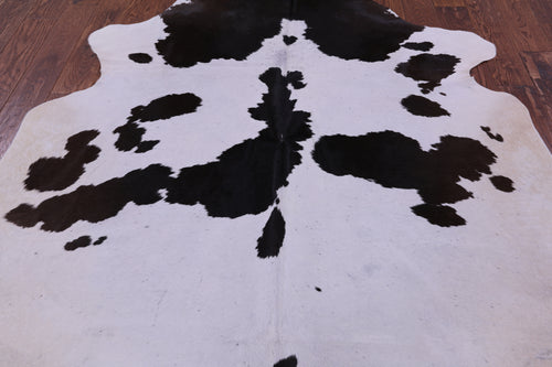 Brown & White Natural Cowhide Rug - X-Large 7' 0