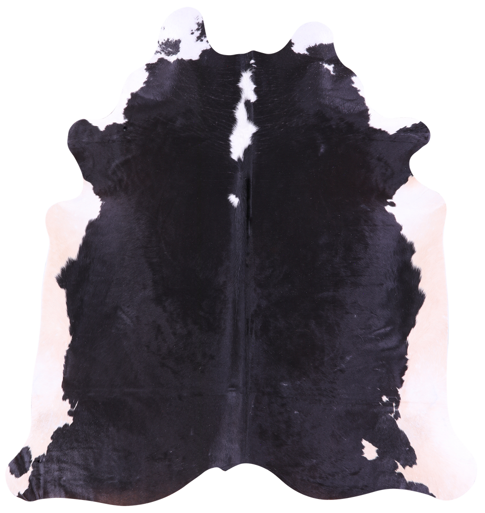 Black & White Natural Cowhide Rug - Large 6' 7"H x 6' 2"W