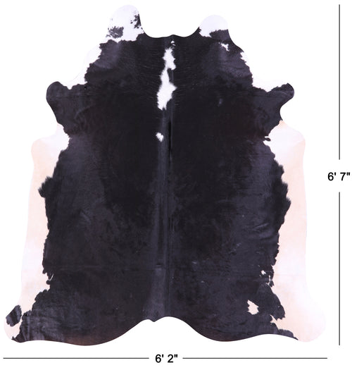 Black & White Natural Cowhide Rug - Large 6' 7