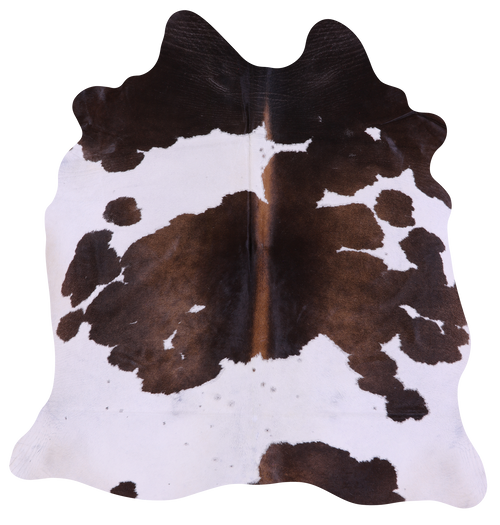 Brown & White Natural Cowhide Rug - Medium 6' 0