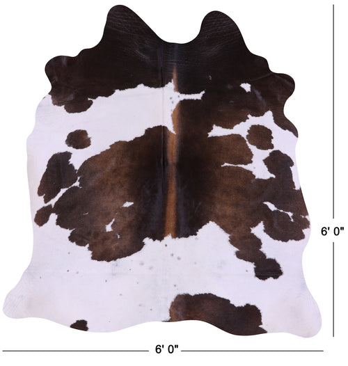 Brown & White Natural Cowhide Rug - Medium 6' 0
