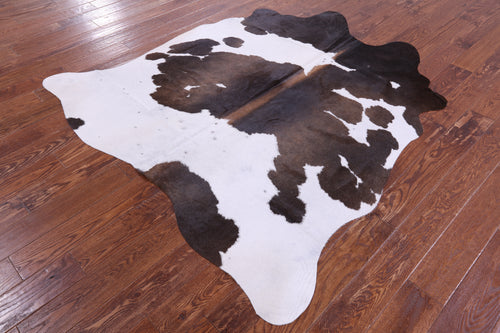 Brown & White Natural Cowhide Rug - Medium 6' 0