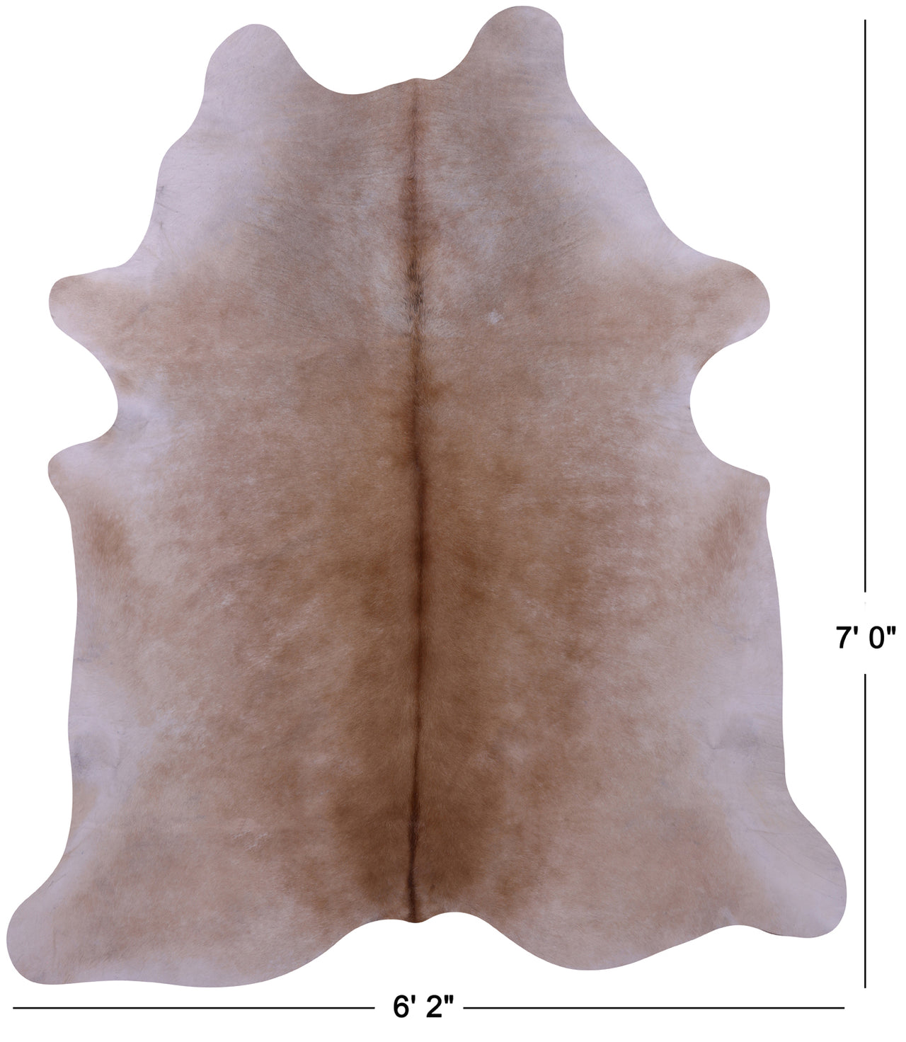Beige Natural Cowhide Rug - X-Large 7' 0"H x 6' 2"W