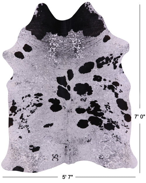 Black Salt & Pepper Natural Cowhide Rug - X-Large 7' 0