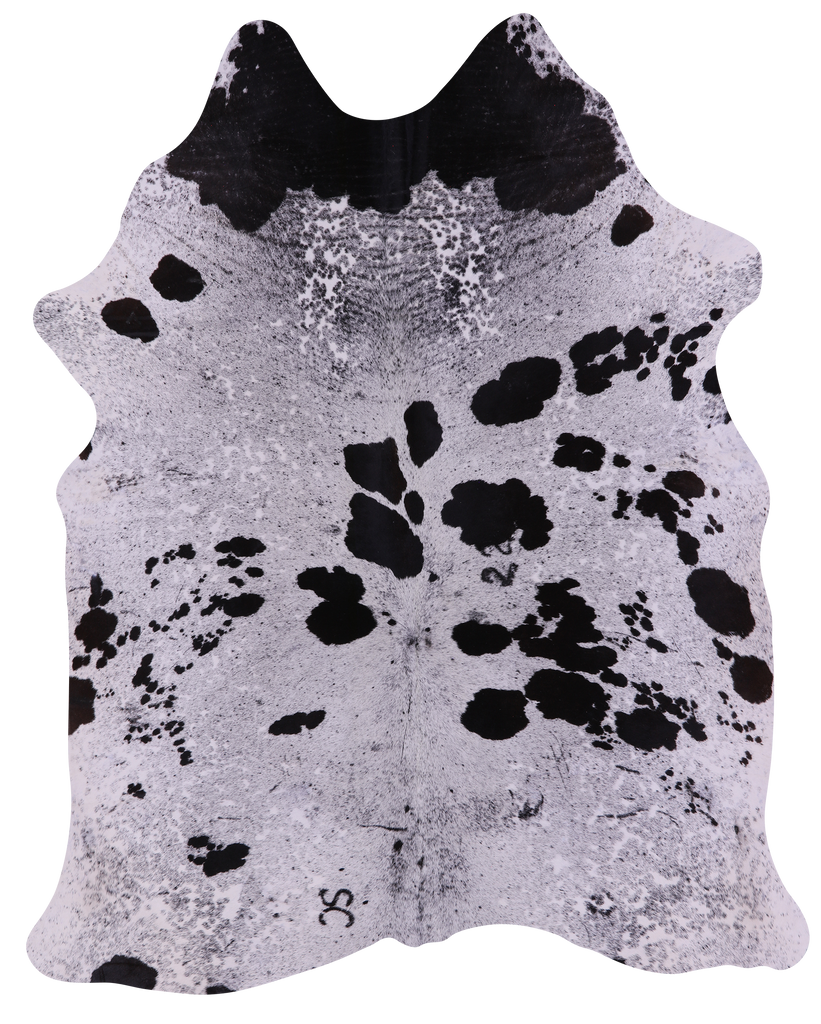 Black Salt & Pepper Natural Cowhide Rug - X-Large 7' 0"H x 5' 7"W