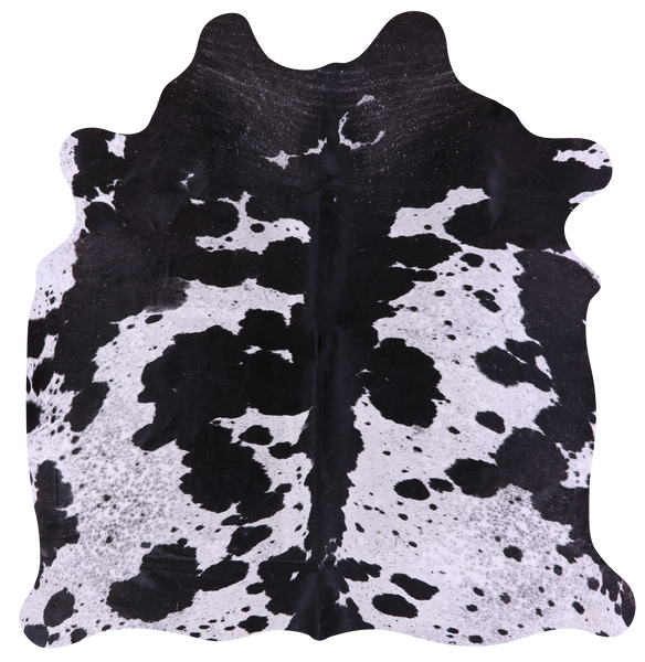 Black Salt & Pepper Natural Cowhide Rug - Medium 6' 0"H x 5' 10"W