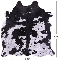 Thumbnail for Black Salt & Pepper Natural Cowhide Rug - Medium 6' 0