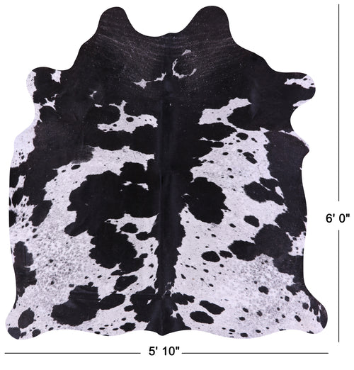 Black Salt & Pepper Natural Cowhide Rug - Medium 6' 0