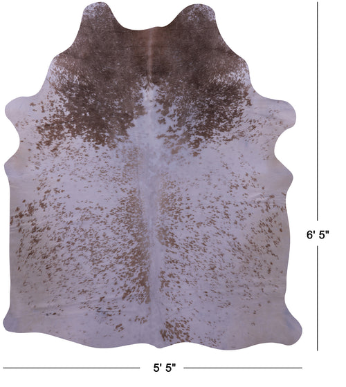 Brown Salt & Pepper Natural Cowhide Rug - Large 6' 5