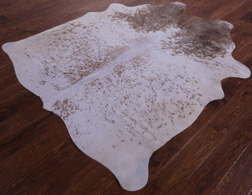 Brown Salt & Pepper Natural Cowhide Rug - Large 6' 5