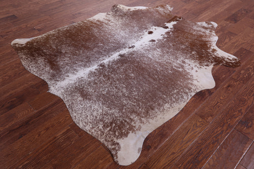Brown Salt & Pepper Natural Cowhide Rug - Medium 6' 2