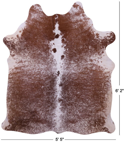 Brown Salt & Pepper Natural Cowhide Rug - Medium 6' 2