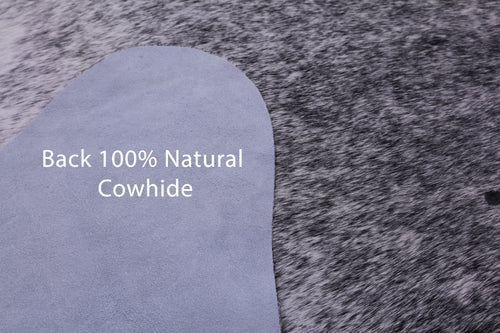 Black Salt & Pepper Natural Cowhide Rug - Large 6' 8