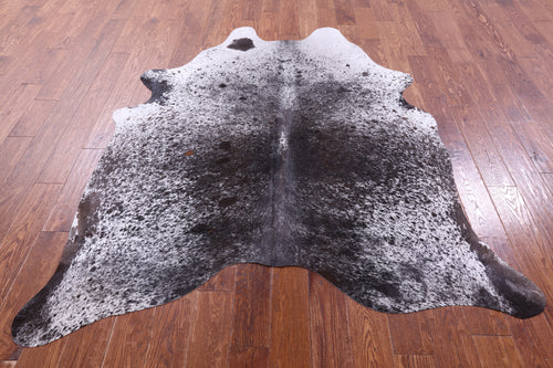 Brown Salt & Pepper Natural Cowhide Rug - Large 6' 9
