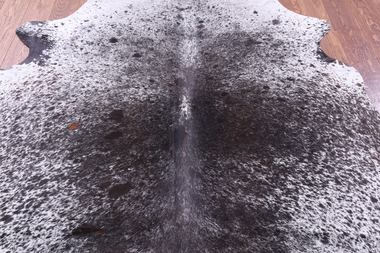 Brown Salt & Pepper Natural Cowhide Rug - Large 6' 9"H x 5' 9"W