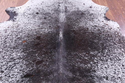 Brown Salt & Pepper Natural Cowhide Rug - Large 6' 9