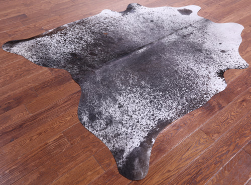 Brown Salt & Pepper Natural Cowhide Rug - Large 6' 9