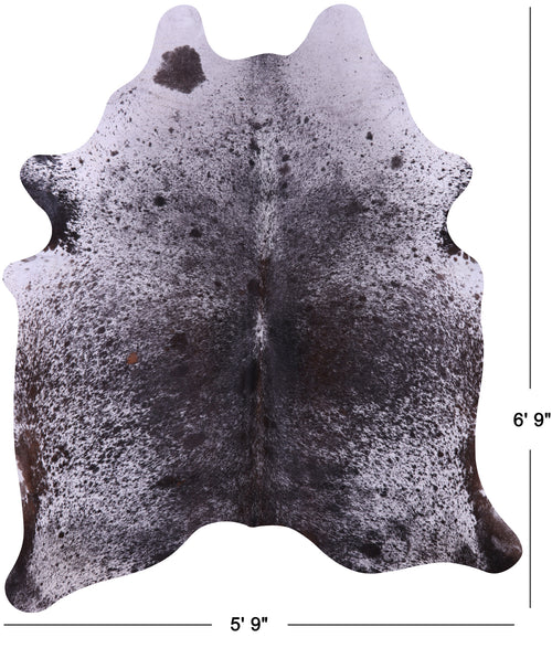 Brown Salt & Pepper Natural Cowhide Rug - Large 6' 9