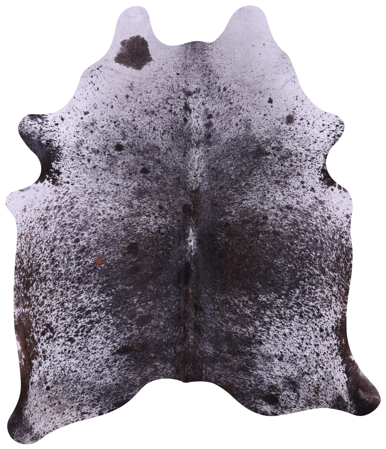 Brown Salt & Pepper Natural Cowhide Rug - Large 6' 9"H x 5' 9"W