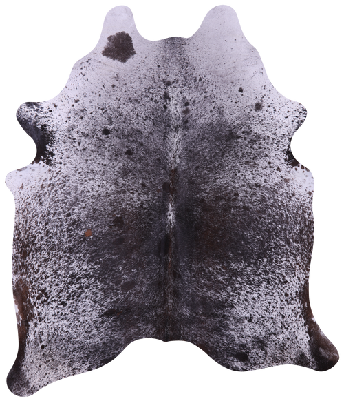 Brown Salt & Pepper Natural Cowhide Rug - Large 6' 9