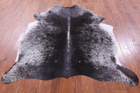 Thumbnail for Black Salt & Pepper Natural Cowhide Rug - Medium 6' 2