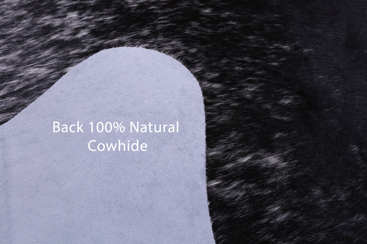 Black Salt & Pepper Natural Cowhide Rug - Medium 6' 2"H x 5' 8"W