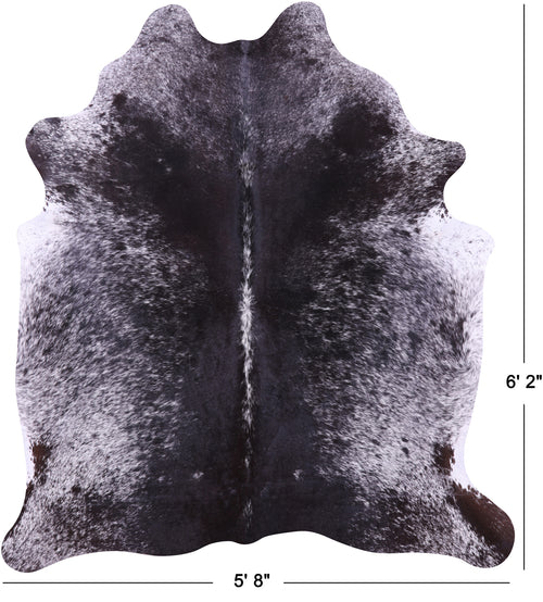 Black Salt & Pepper Natural Cowhide Rug - Medium 6' 2