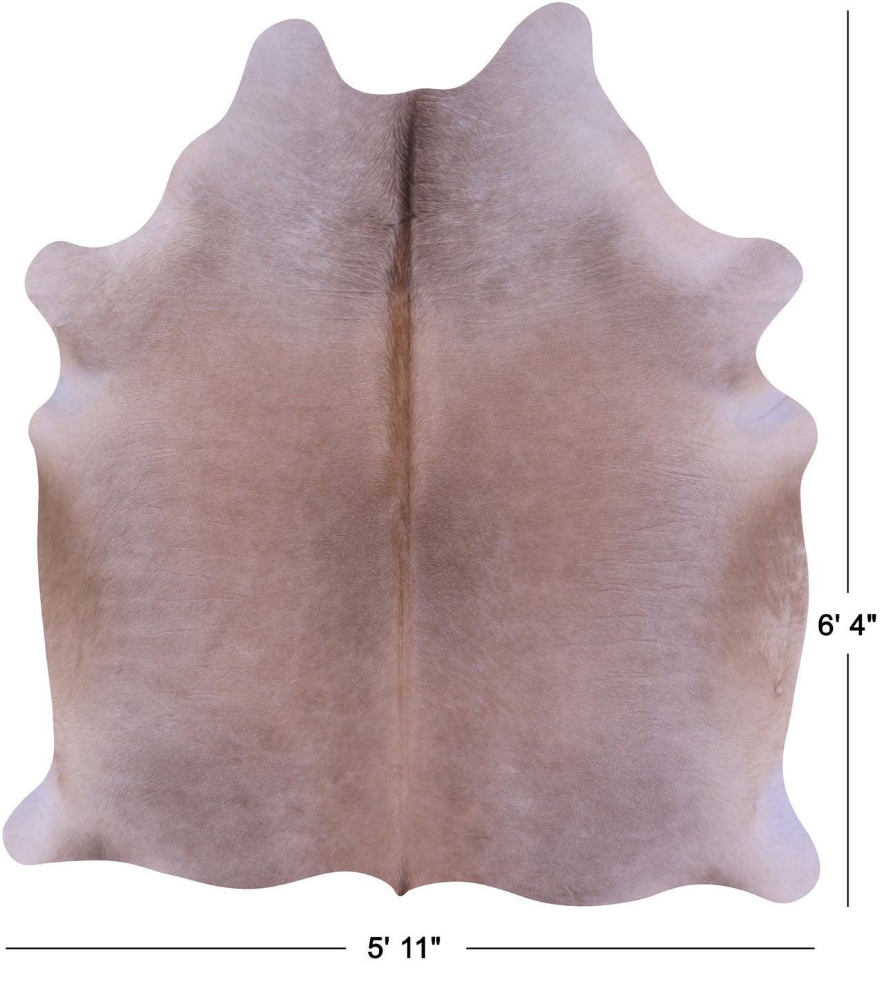 Light Brown Natural Cowhide Rug - Large 6' 4"H x 5' 11"W