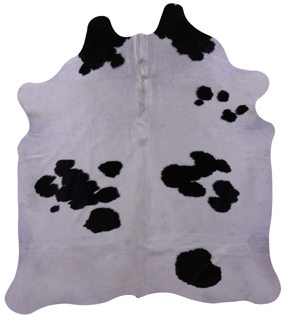 Black & White Natural Cowhide Rug - Large 6' 4"H x 5' 7"W