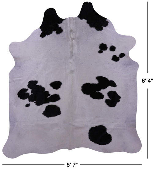 Black & White Natural Cowhide Rug - Large 6' 4